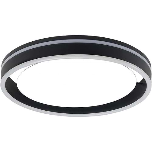 Plafonnier Double Round 40cm Zwart 30W  2700K LED dimbaar - Serie Double - High Light - P656301