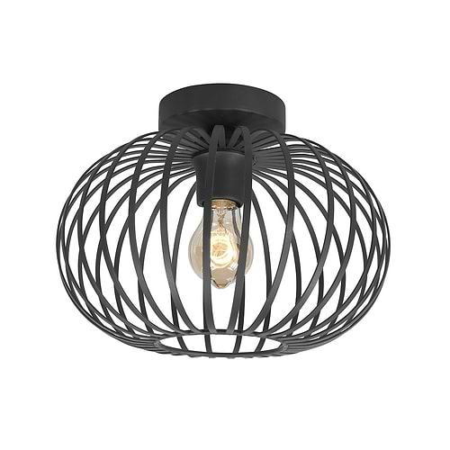 Plafonnier Bolato E27  30cm -  Zwart - Serie Bolato - Plafondlamp - Plafonnier - High Light - P686001