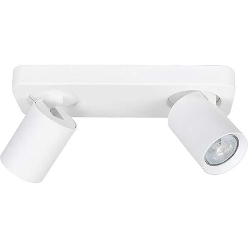 Spot 2-lichts met rechte plafondplaat - Oliver - 2 x 35W - GU10 - wit - HIGH LIGHT