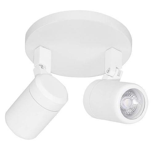Badkamer spot (zone 2 en 3) Rain spot 2-lichts - plafondlamp met twee spots - GU10 LED rond IP44 Mat Wit zonder lampen - Serie Rain - Spots - High Light - S737100