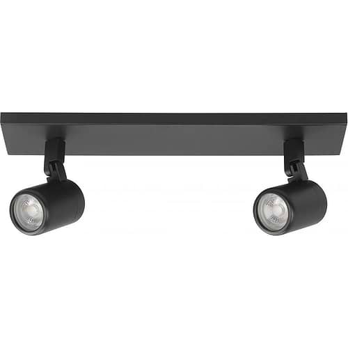 Rain spot 2 X GU10 LED balk IP44 Mat Zwart zonder lamp - Serie Rain - High Light - S737501