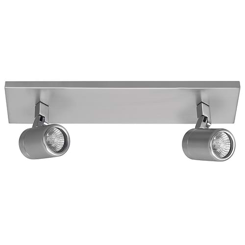 Badkamer spot (zone 2 en 3) Rain spot 2-lichts - plafondlamp met twee spots - GU10 balk IP44 Nikkel Mat zonder lampen - Serie Rain - Spots - High Light - S737530