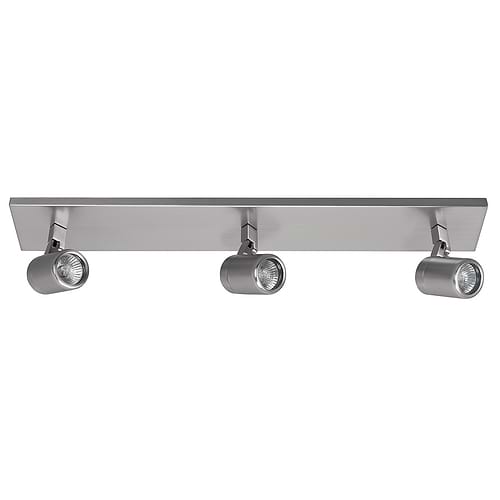 Badkamer spot (zone 2 en 3) Rain spot 3-lichts - plafondlamp met drie spots - GU10 balk IP44 Nikkel Mat zonder lampen - Serie Rain - Spots - High Light - S737630