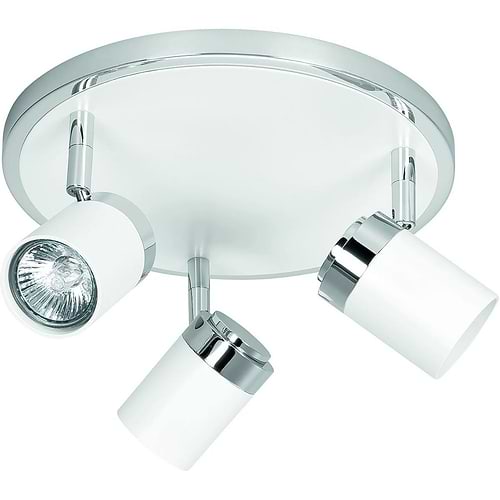 Athena spot 3-lichts GU10 rond Wit + Chroom zonder lampen - Serie Athena - High Light - S738600