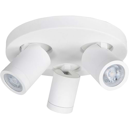 Spot 3-lichts met ronde plafondplaat - Oliver IP44 - 3 x 35W - GU10 - wit - HIGH LIGHT
