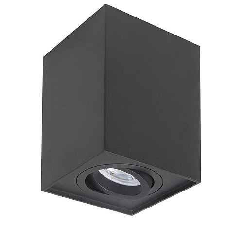 Spot Maxi Rebel - opbouwspot - plafondspot - GU10 Vierkant Zwart - Serie Maxi Rebel - Spots - High Light - S745301