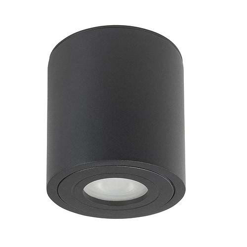 Badkamer spot (zone 2 en 3) - buiten spot (spatwaterdicht) - Opbouw Spot Maxi Rebel IP44 GU10 Rond Zwart - Serie Maxi Rebel - Spots - Plafondspot - Opbouwspot - High Light - S745401