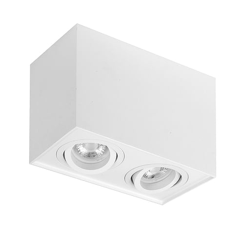 Spot Maxi Rebel - plafondlamp met twee spots - 2 X GU10 Rechthoek Wit - Serie Maxi Rebel - Spots - Plafondspots - Opbouwspots - High Light - S745500
