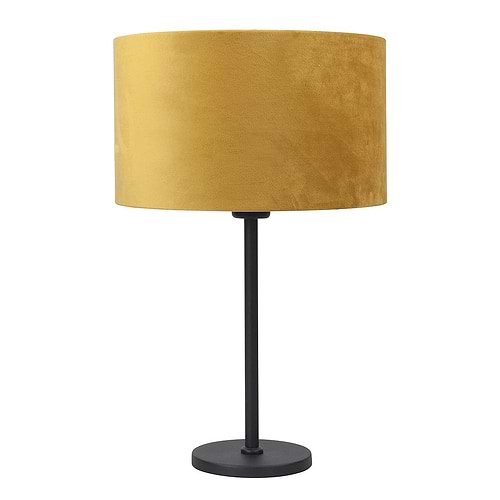 Tafellamp Project klein E27 Mat Zwart met schakelaar op fitting - 48 cm hoog - inclusief kap Oker 30 cm - Serie Project - Tafellamp - High Light -  De kap San Remo is in verschillende mooie tinten leverbaar -  Bekijk ze in onze webshop in de categorie Lampenkappen en de categorie Tafellampen -  T1720 - 01+O4423 - 08