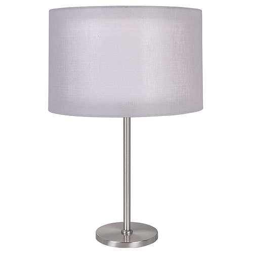 Lampenhouder exclusief kap - tafellamp Project klein E27 Nikkel - Mat met schakelaar op fitting - Serie Project - Tafellamp - High Light - T172030