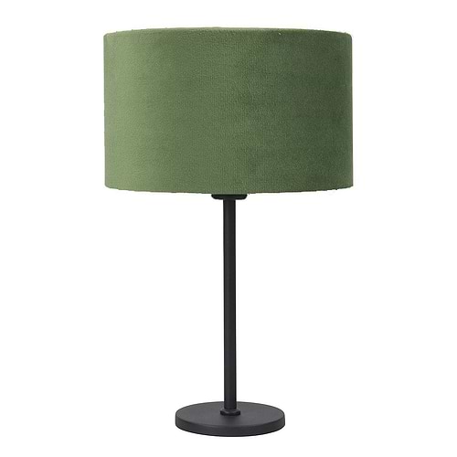 Tafellamp Project klein E27 Mat Zwart met schakelaar op fitting - 48 cm hoog - inclusief kap green - groen - 30 cm - Serie Project - Tafellamp - High Light -  De kap San Remo is in verschillende mooie tinten leverbaar -  Bekijk ze in onze webshop in de categorie Lampenkappen en de categorie Tafellampen -  T1720 - 01+O4423 - 07