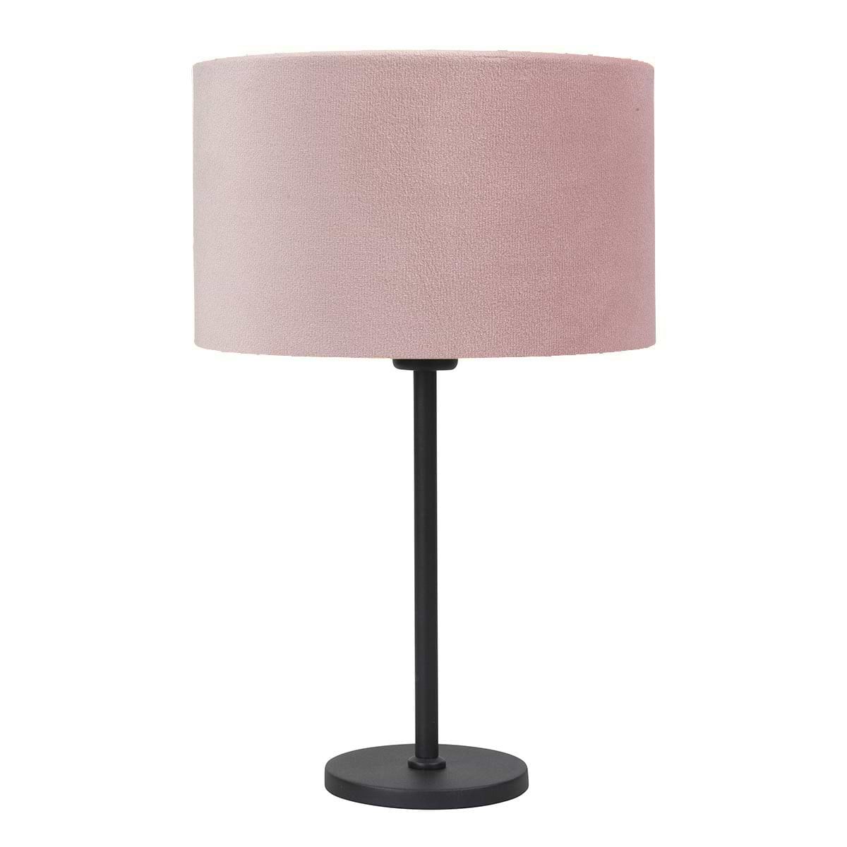 Tafellamp Project klein E27 Mat Zwart met schakelaar op fitting - 48 cm hoog - inclusief kap pink - roze - 30 cm - Serie Project - Tafellamp - High Light - De kap San Remo is in verschillende mooie tinten leverbaar - Bekijk ze in onze webshop in de categorie Lampenkappen en de categorie Tafellampen - T1720 - 01+O4423 - 06