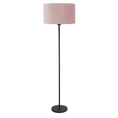 Vloerlamp Project mat zwart van High Light - met snoerschakelaar - dimbaar - 135 cm hoog -  Inclusief zacht fluwelen stoffen lampenkap Cylinder San Remo met een diameter van 45 cm en een hoogte van 25 cm - kleur pink - oud roze -  E27 LED - HIGH LIGHT -  E27 LED - maximaal 100 Watt - de lichtbron is exclusief -  De lamp is niet verstelbaar -  Binnen de Project serie kunt u kiezen voor verschillende vormen en kleuren lampenkappen -  Zoek in onze webshop op 'Project' -  V472001+O442606