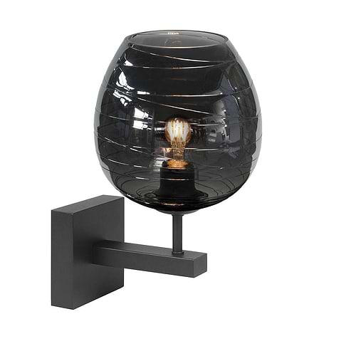 Wandlamp - bedlamp - leeslamp - Fantasy E27 Mat Zwart - exclusief glas/kap - Wandlamp - High Light - W304801