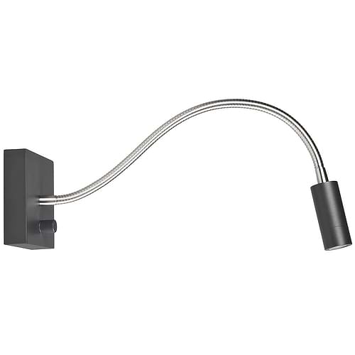 Wandlamp - leeslamp - bedlamp Blitz 3W 2700K LED Flex Zwart + dimmer - Serie Blitz - Wandlamp - High Light - W351901