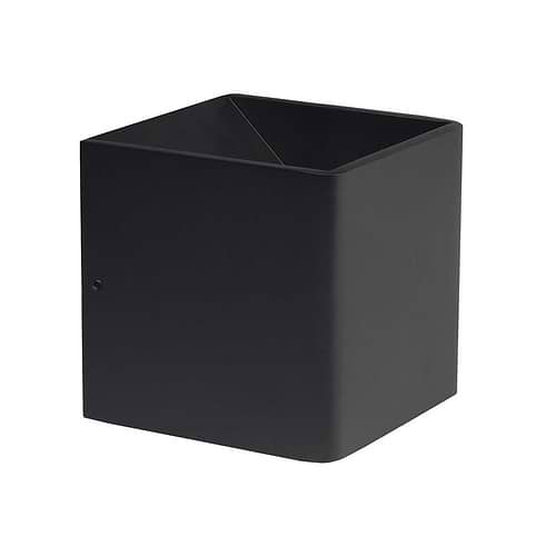 Wandlamp Stretto - mat zwart - vierkant 10 cm - up en down verlichting - geïntegreerde LED lichtbron - 2700K - 6W - dimbaar - HIGH LIGHT