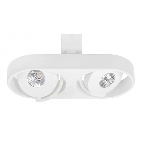 Spot Futuro - plafondlamp met twee spots - 2 X 5W Balk LED Mat Wit Dimbaar - Serie Futuro - Spots - High Light - S740500