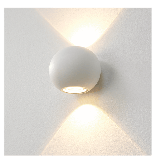 Buiten wandlamp - Badkamer wandlamp - IP54 - wandlamp wit "Denver" Ø10cm LED - ART DELIGHT - WL DENVER WI