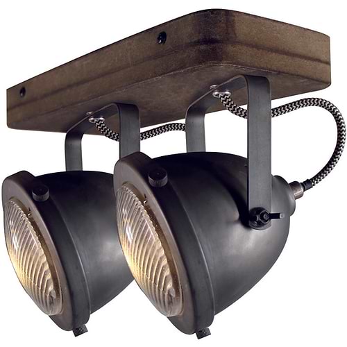 Industriële plafondlamp met verstelbare spots. Opbouw plafondspots