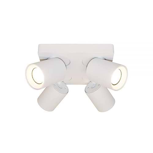 Plafondlamp en opbouwspotwit 4-lichts "Megano" 20x20xH11
