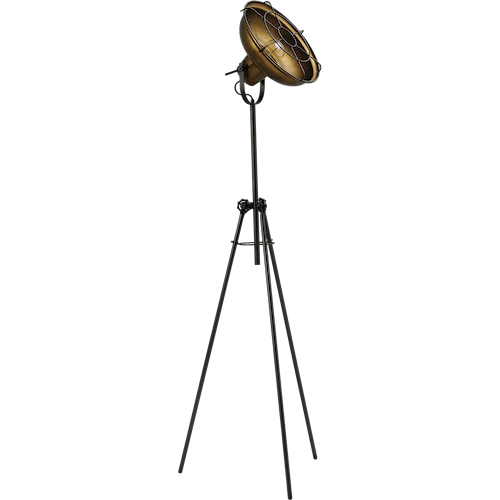 Industriële vloerlamp di Panna tripod zwart lampenkap 36cm