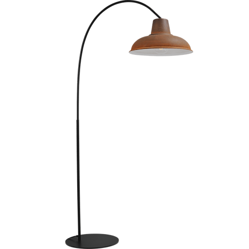 Industriële vloerlamp di Panna arch zwart hoogte 186cm
