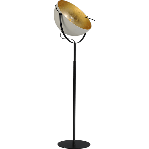 Industriële vloerlamp Larino Bow hoogte 180cm Ø50cm wit