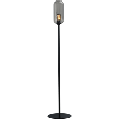 Vloerlamp "Lett Rib" zwart met zwart glas hoogte 165cm