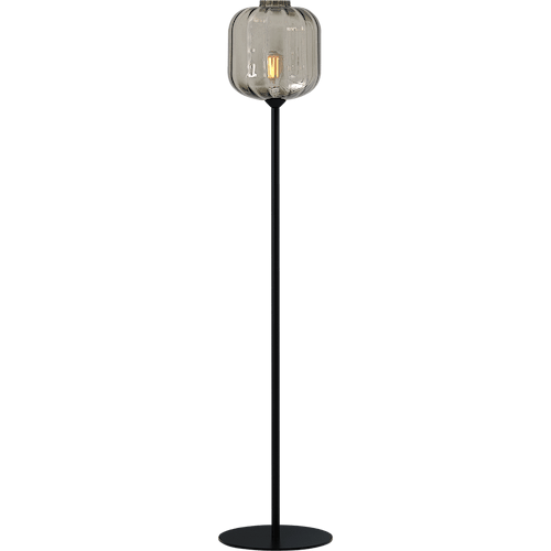 Vloerlamp "Lett Rib" zwart met zwartglas