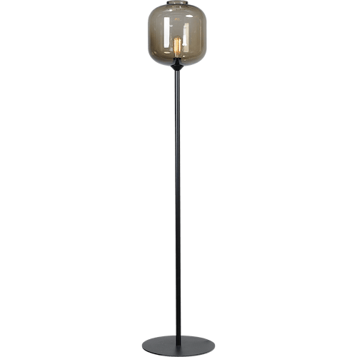Vloerlamp "Lett" zwart en glad zwart glas