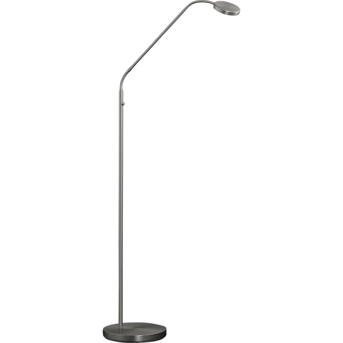 Vloerlamp Big Denia Flex - mat nikkel - hoogte 150 cm - max wattage 9 - 1400 lumen - 2700-2200 kelvin - inclusief push-dimmer - MASTERLIGHT