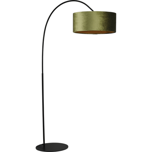 Vloerlamp Arch black - mat zwart - hoogte 183 cm - breedte 88 cm inclusief groene lampenkap - Artik green 52/52/25 cm - uit/aan schakelaar - MASTERLIGHT
