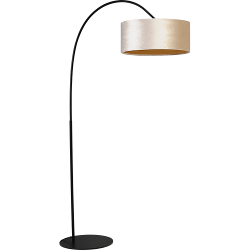 Vloerlamp Arch black - mat zwart - hoogte 183 cm - breedte 88 cm inclusief zandkleurige lampenkap - Artik sand 52/52/25 cm - uit/aan schakelaar - MASTERLIGHT