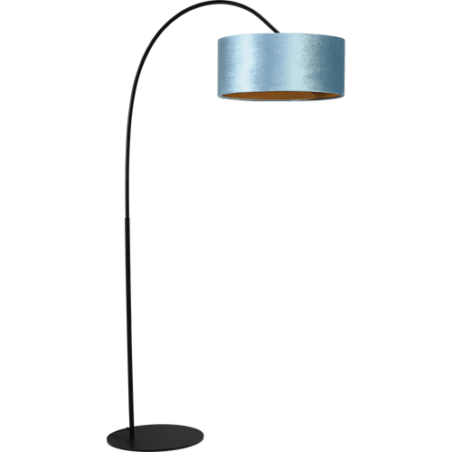 Vloerlamp Arch black - mat zwart - hoogte 183 cm - breedte 88 cm inclusief blauwe lampenkap - Artik blue 52/52/25 cm - uit/aan schakelaar - MASTERLIGHT