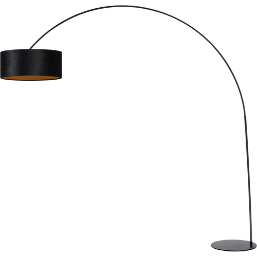 Vloerlamp - booglamp - Arch XXL matt black - mat zwart - hoogte 223 cm - breedte 217 cm - inclusief zwarte lampenkap - Artik black - mat zwart - 52/52/25 cm - uit/aan schakelaar - MASTERLIGHT