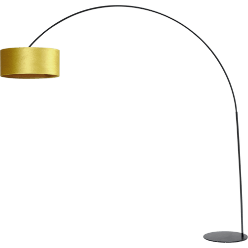 Vloerlamp - booglamp - Arch XXL matt black - mat zwart - hoogte 223 cm - breedte 217 cm - inclusief oker gele lampenkap - Artik oker 52/52/25 cm - uit/aan schakelaar - MASTERLIGHT
