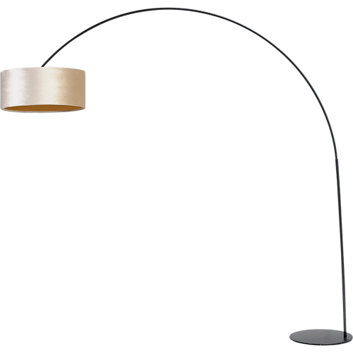 Vloerlamp - booglamp - Arch XXL matt black - mat zwart - hoogte 223 cm - breedte 217 cm - inclusief zandkleurige lampenkap - Artik sand 52/52/25 cm - uit/aan schakelaar - MASTERLIGHT