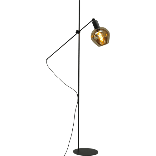 Vloerlamp Bounty 1-lichts hoogte 161cm - mat zwart - + glas smoke 62260-05-3 - MASTERLIGHT