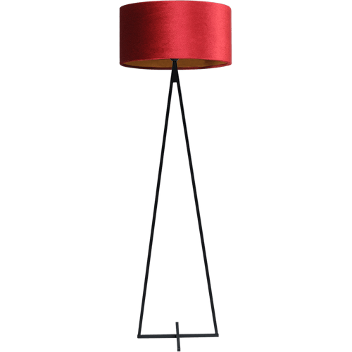 Vloerlamp Cross Triangle zwart structuur hoogte 158cm inclusief rode lampenkap Artik red 52/52/25 - MASTERLIGHT
