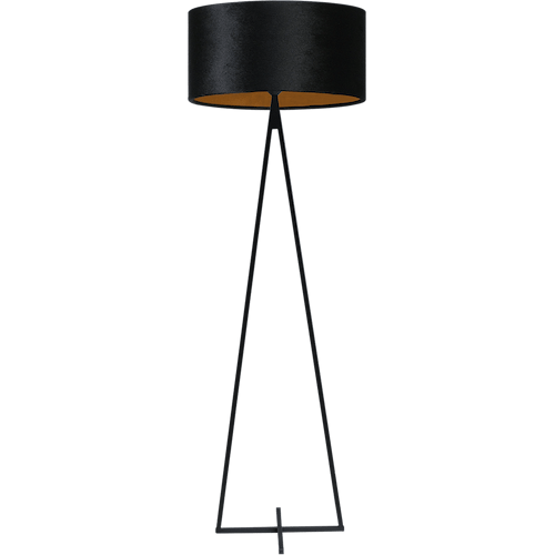 Vloerlamp Cross Triangle zwart structuur hoogte 158cm inclusief zwarte lampenkap Artik black 52/52/25 - MASTERLIGHT