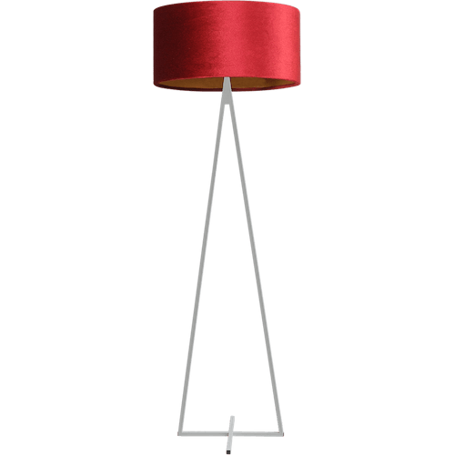 Vloerlamp Cross Triangle wit structuur hoogte 158cm inclusief rode lampenkap Artik red 52/52/25 - MASTERLIGHT