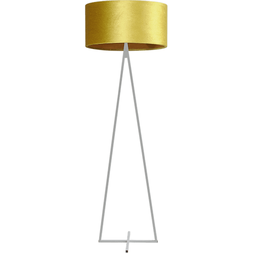 Vloerlamp Cross Triangle wit structuur hoogte 158cm inclusief gele lampenkap Artik oker 52/52/25 - MASTERLIGHT