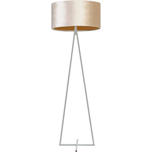 Vloerlamp Cross Triangle wit structuur hoogte 158cm inclusief zandkleurige lampenkap Artik sand 52/52/25 - MASTERLIGHT