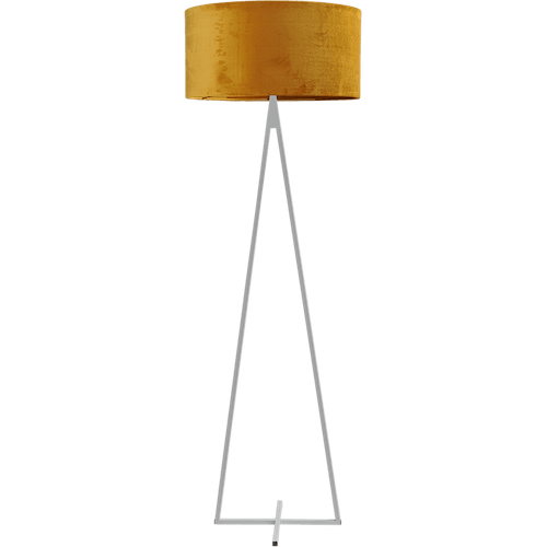 Vloerlamp Cross Triangle wit structuur hoogte 158cm inclusief maiskleurige lampenkap Artik mais 52/52/25 - MASTERLIGHT