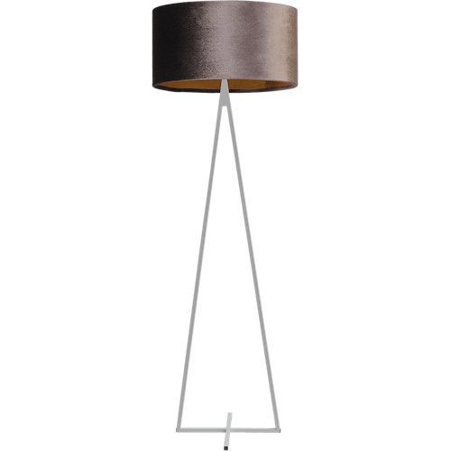 Vloerlamp Cross Triangle wit structuur hoogte 158cm inclusief bruine lampenkap Artik brown 52/52/25 - MASTERLIGHT