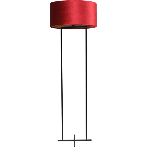 Vloerlamp Cross Rectangle zwart structuur hoogte 158cm inclusief rode lampenkap Artik red 52/52/25 - MASTERLIGHT