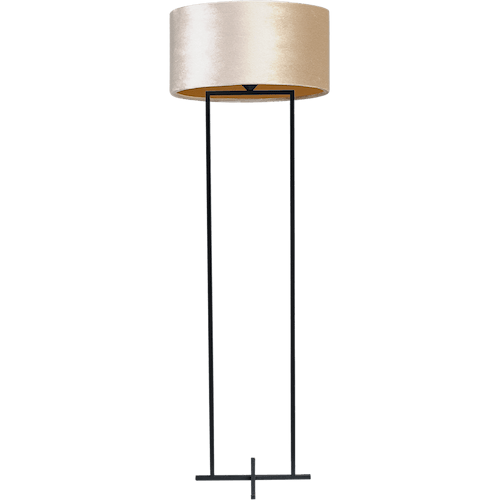 Vloerlamp Cross Rectangle zwart structuur hoogte 158cm inclusief zandkleurige lampenkap Artik sand 52/52/25 - MASTERLIGHT