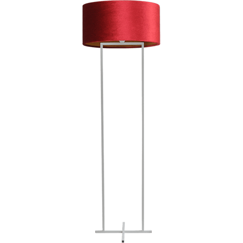 Vloerlamp Cross Rectangle wit structuur hoogte 158cm inclusief rode lampenkap Artik red 52/52/25 - MASTERLIGHT
