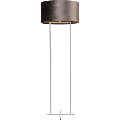 Vloerlamp Cross Rectangle wit structuur hoogte 158cm inclusief bruine lampenkap Artik brown 52/52/25 - MASTERLIGHT