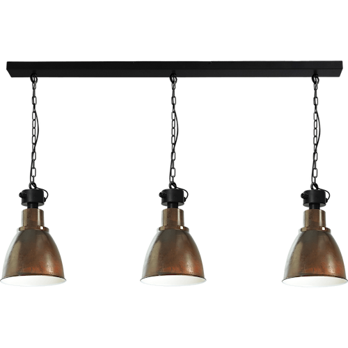 Industriële hanglamp Model 07  roest 3-lichts